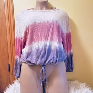 Torrid Tie Dye Peasant Style Sleeve Crop Tee